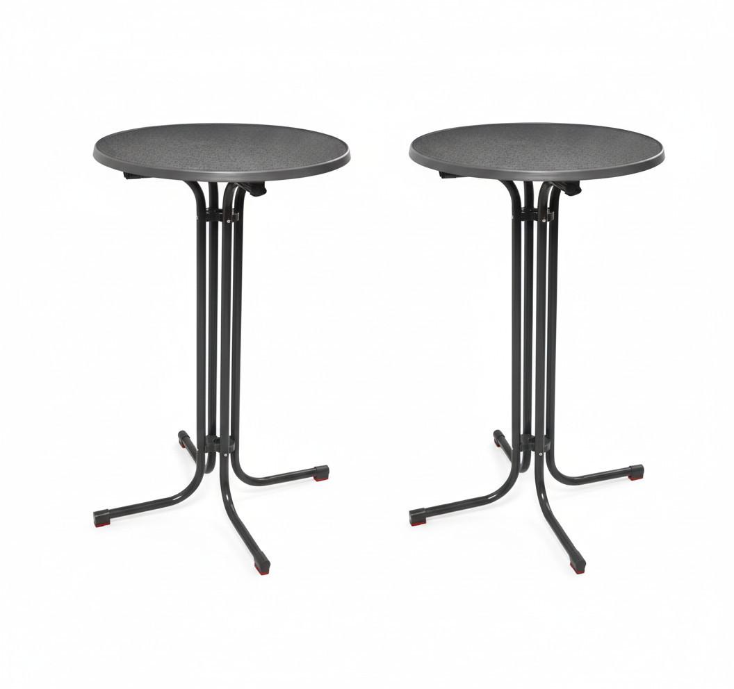 STEHTISCH Bellini Ø80xH110cm Grau (2tlg) - Weiß, Holz/Metall (80/80/110cm) - Beautissu 