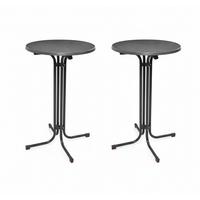 STEHTISCH Bellini Ø70xH110cm Grau (2tlg) - Grau, Holz/Metall (70/70/110cm) - Beautissu 