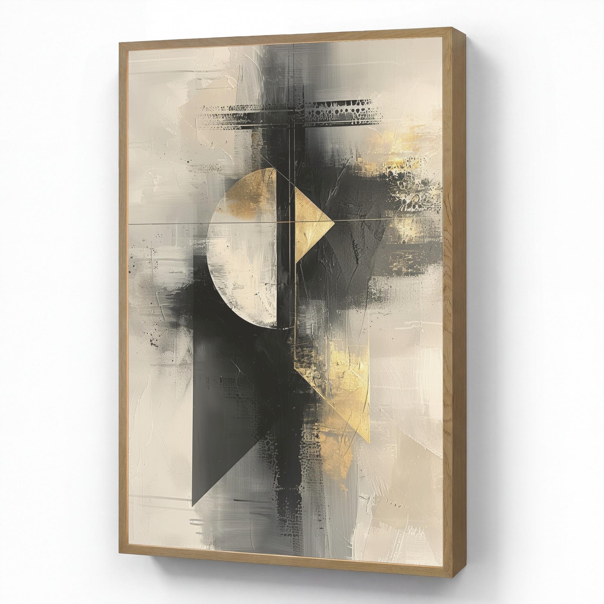 WANDLEUCHTE MIT AKKU Abstrakt - Schwarz - Farbe - Modern 60x90 cm - Grau, Holzwerkstoff (60/90/8cm) - OnlyWow