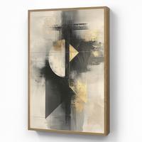 WANDLEUCHTE MIT AKKU Abstrakt - Schwarz - Farbe - Modern 60x90 cm - Grau, Holzwerkstoff (60/90/8cm) - OnlyWow