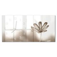 WANDUHR aus Glas 60x30 cm - Blume - Beige, Glas (60/30/0.4cm) - TULUP