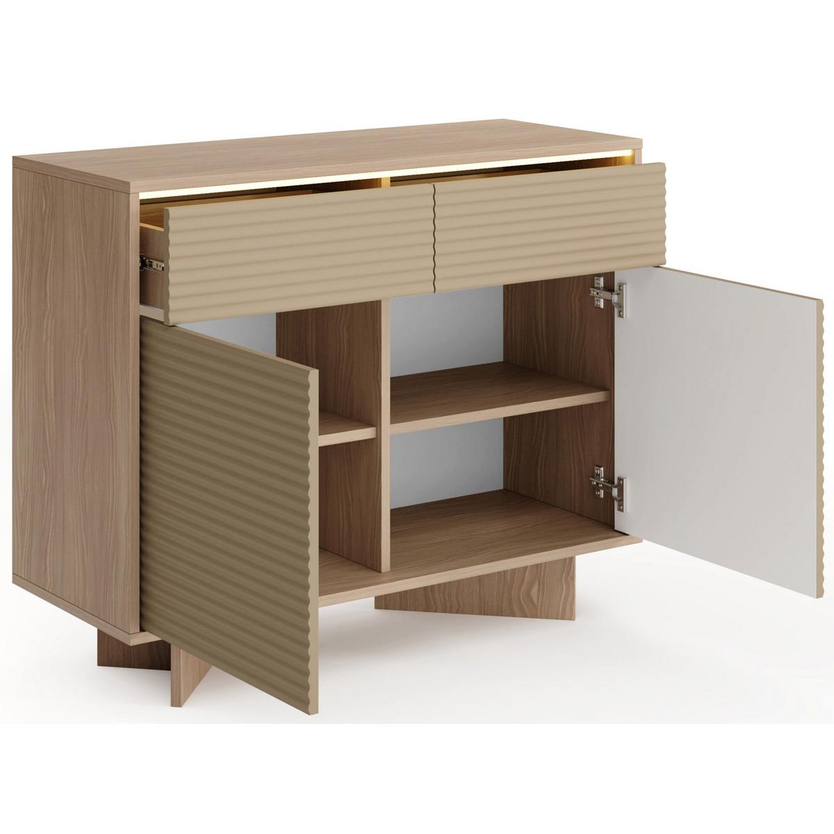 SIDEBOARD Semi 103 cm - Beige/Cappuccino, Holzwerkstoff (103.9/84.4/40cm) - Selsey