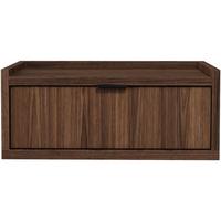 NACHTTISCH Evron mit 1 Schublade, Hängender, Walnuss - Walnussfarben/Schwarz, Holzwerkstoff/Metall (40/21/40cm) - Beautysofa