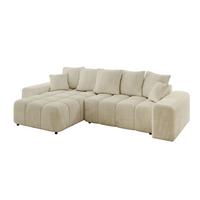 ECKSOFA Ottomane links ENIL-L 297x189x68 Beige Velours - Taupe, Holzwerkstoff/Kunststoff (297/189cm) - ALTDECOR