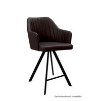 THEKENSTUHL drehbar (8er-Set) Diannne 58x98x60 Schwarz/Espresso - Dunkelbraun/Schwarz, Kunststoff (60/98/58cm) - 58aufmkessel