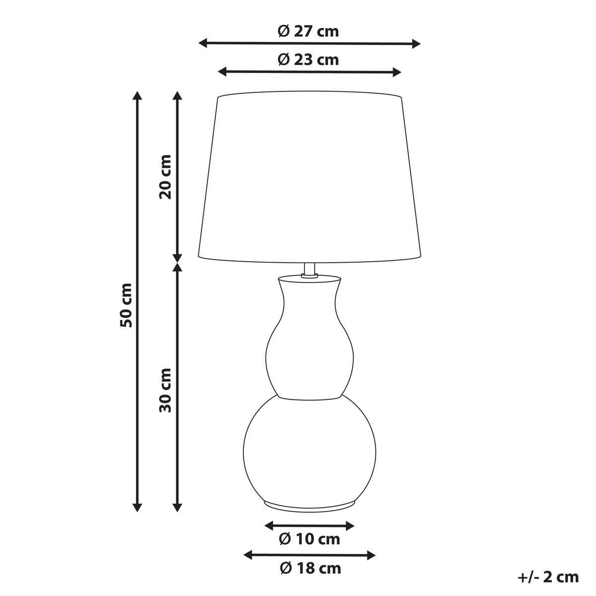 TISCHLAMPE Beige Charges - Beige, Keramik (27/27/50cm) - Beliani