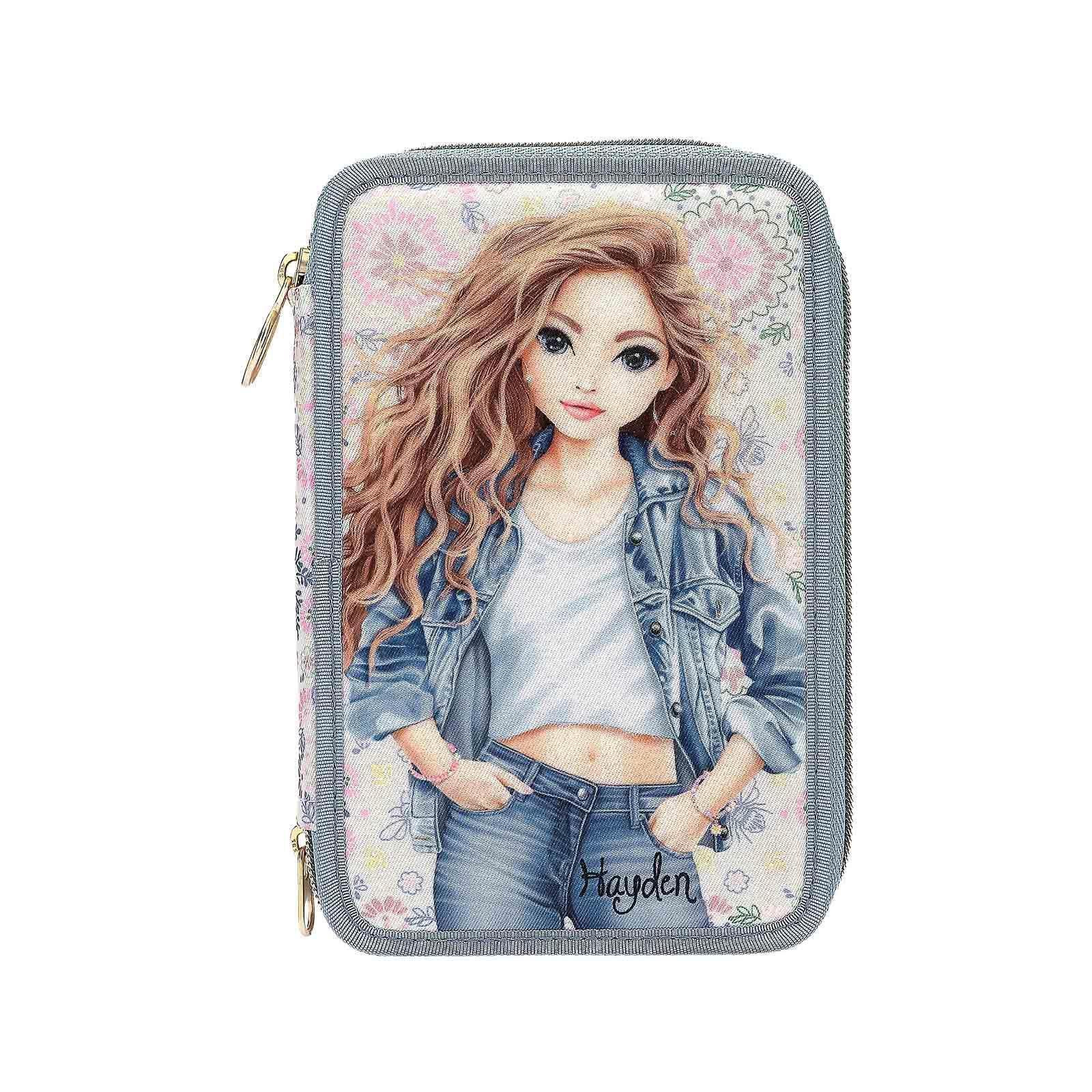 3-FACH FEDERTASCHE FESTIVAL FUN TOPModel hellblau 7,5 x 13 x 20 cm - Hellblau, Kunststoff (13/20/7.5cm) - Depesche Germany