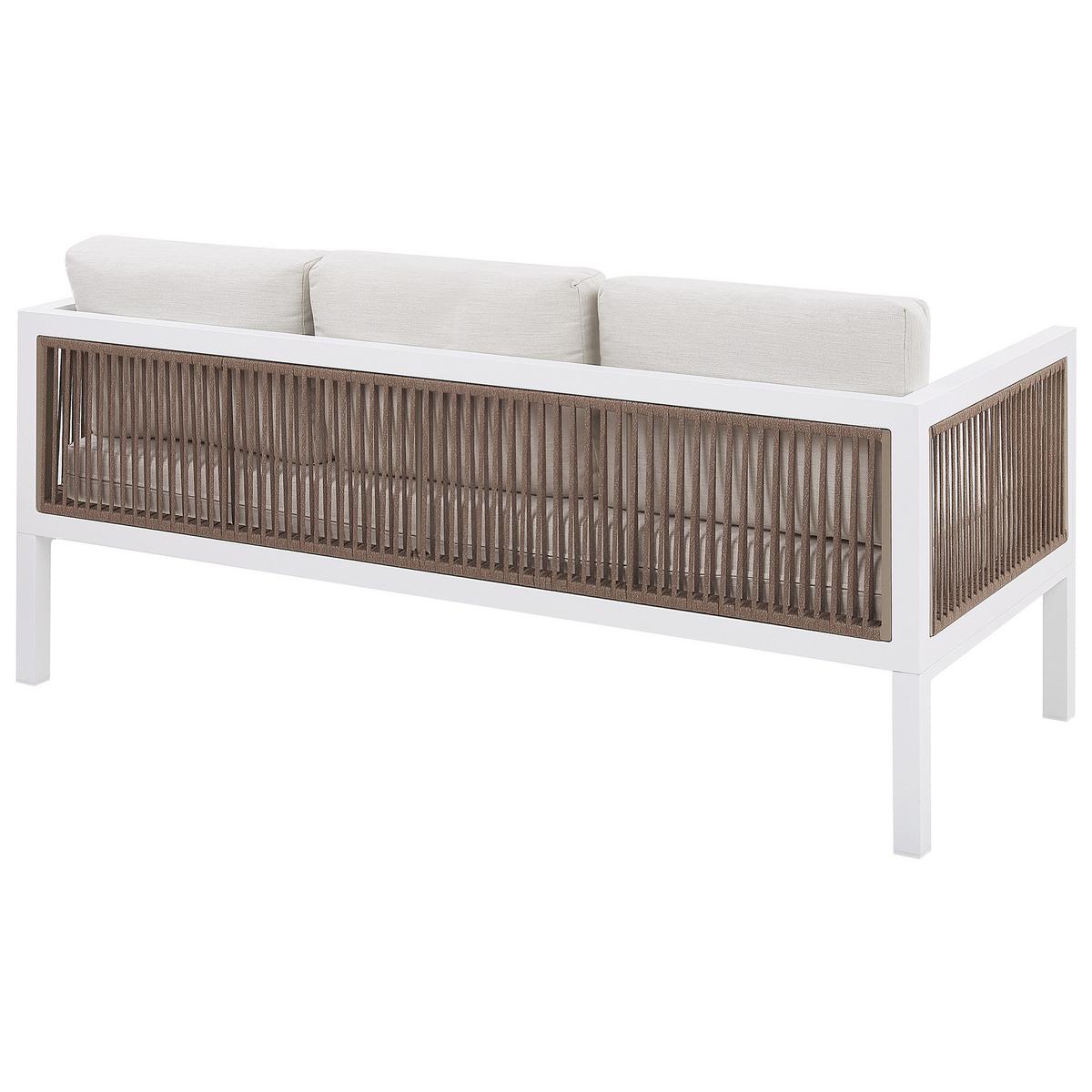 LOUNGE-SET 5-sitzer Aluminium Weiß Borello - Weiß, Metall - Beliani