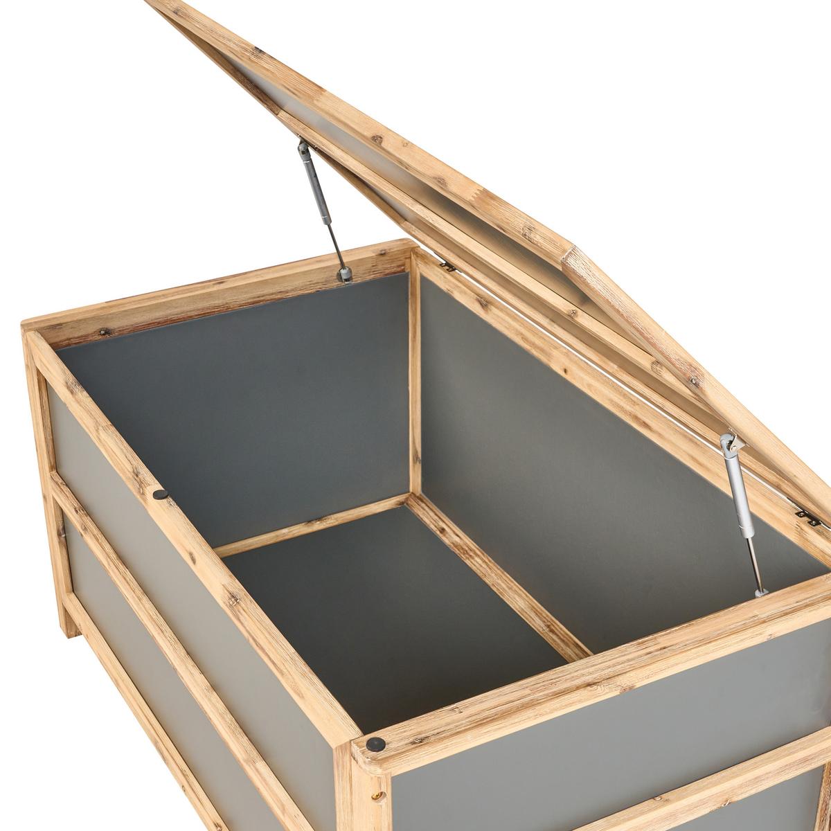 AUFBEWAHRUNGSBOX Grau Acate - Hellbraun/Grau, Stein (121/61/72cm) - Beliani