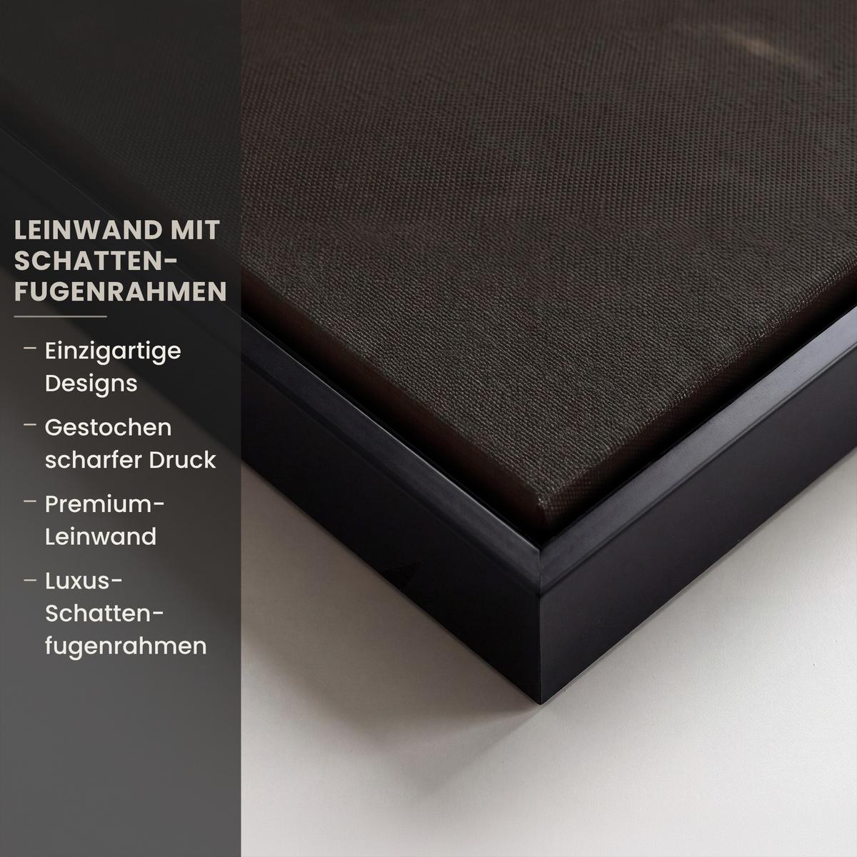 LEINWAND Bilder mit Rahmen - Rotwild - Schwarz - Gold - 90x90 - Braun, Textil (90/90cm) - MuchoWow