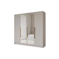 KLEIDERSCHRANK - LESE - 200 - Kaschmir - Kaschmir/Goldfarben, Holzwerkstoff (200/200/51cm) - ALTDECOR
