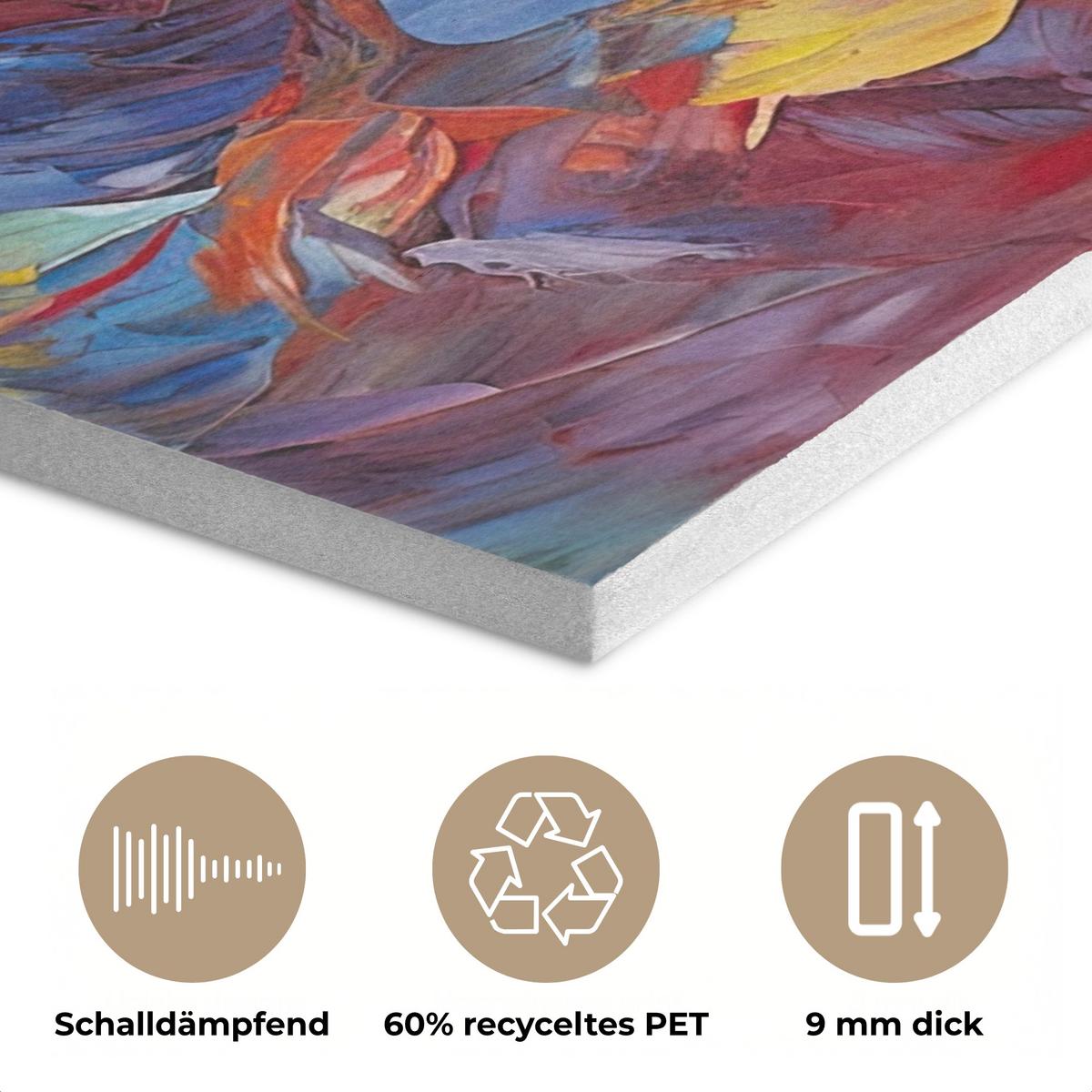 AKUSTIKBILD Ölgemälde - Kunst - Abstrakt - Farbenfroh Kunstdruck Schlafzimmer 50x70 cm - Altrosa, Kunststoff (50/70/0.9cm) - MuchoWow