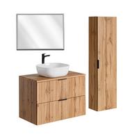 BADMÖBEL 80.6cm Adriel 2er-Set Holz - Braun, Holzwerkstoff (80.6/59/46cm) - Petits-meubles