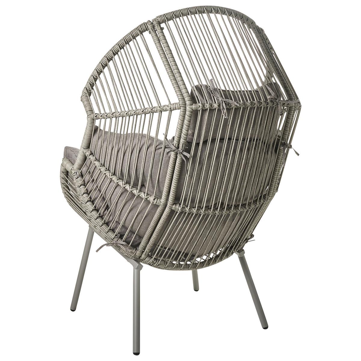 GARTENSTUHL Grau Murano - Grau, Kunststoff (89/130/93cm) - Beliani