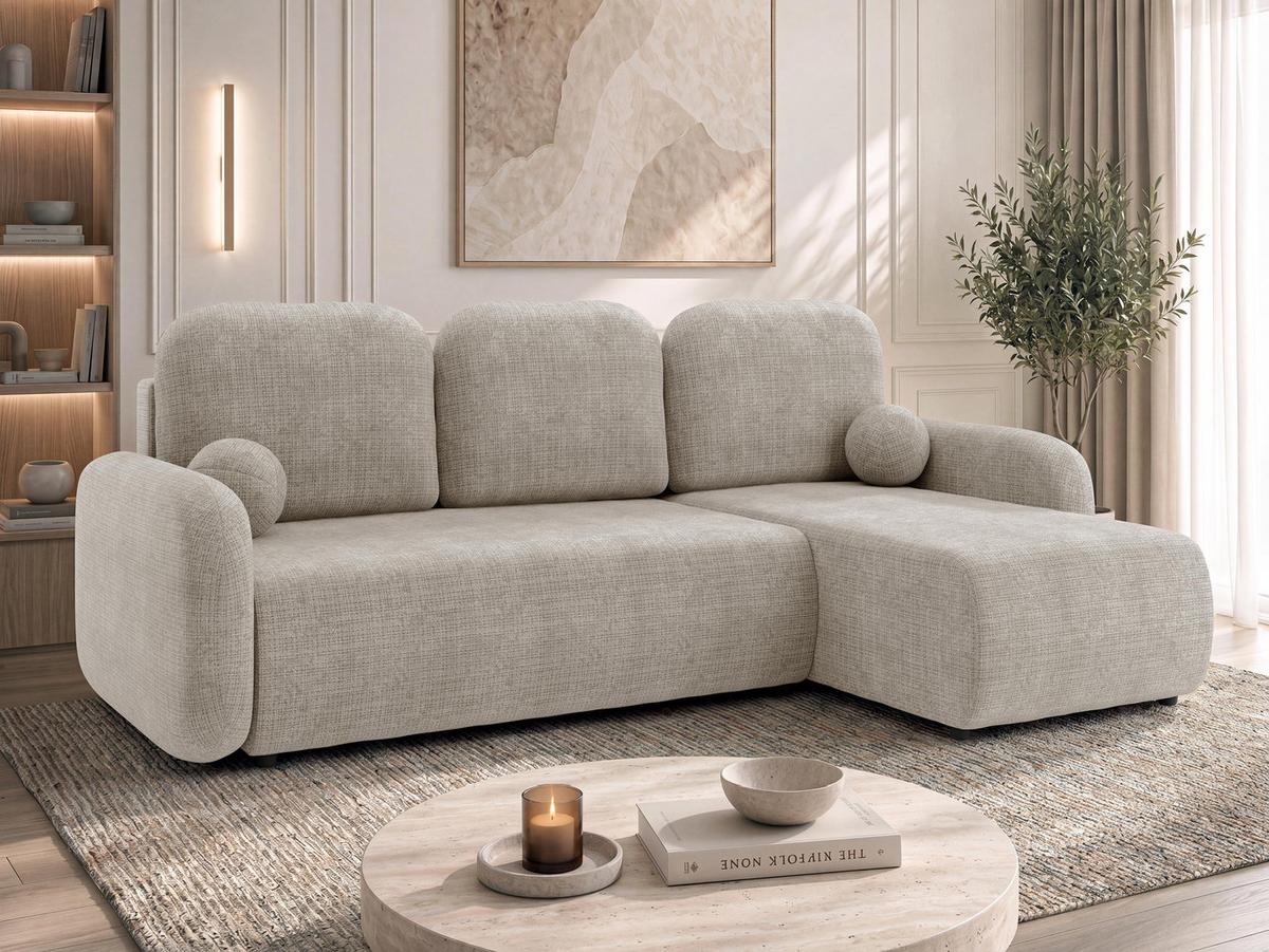 ECKSCHLAFSOFA Gizefa - Beige/Schwarz, Holz/Kunststoff (233/147cm) - MIRJAN24