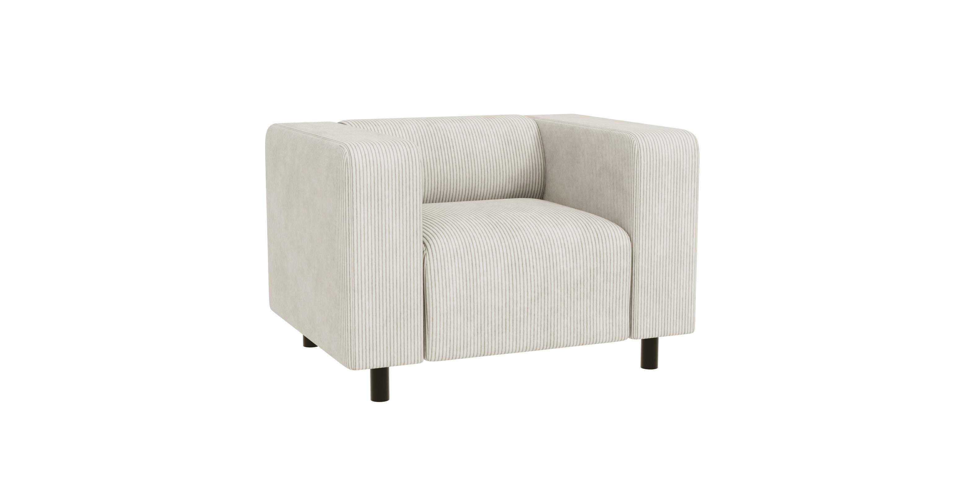 SESSEL Tove Beige Cord - Beige/Schwarz, Holz/Kunststoff (95/65/80cm) - S-Style Möbel