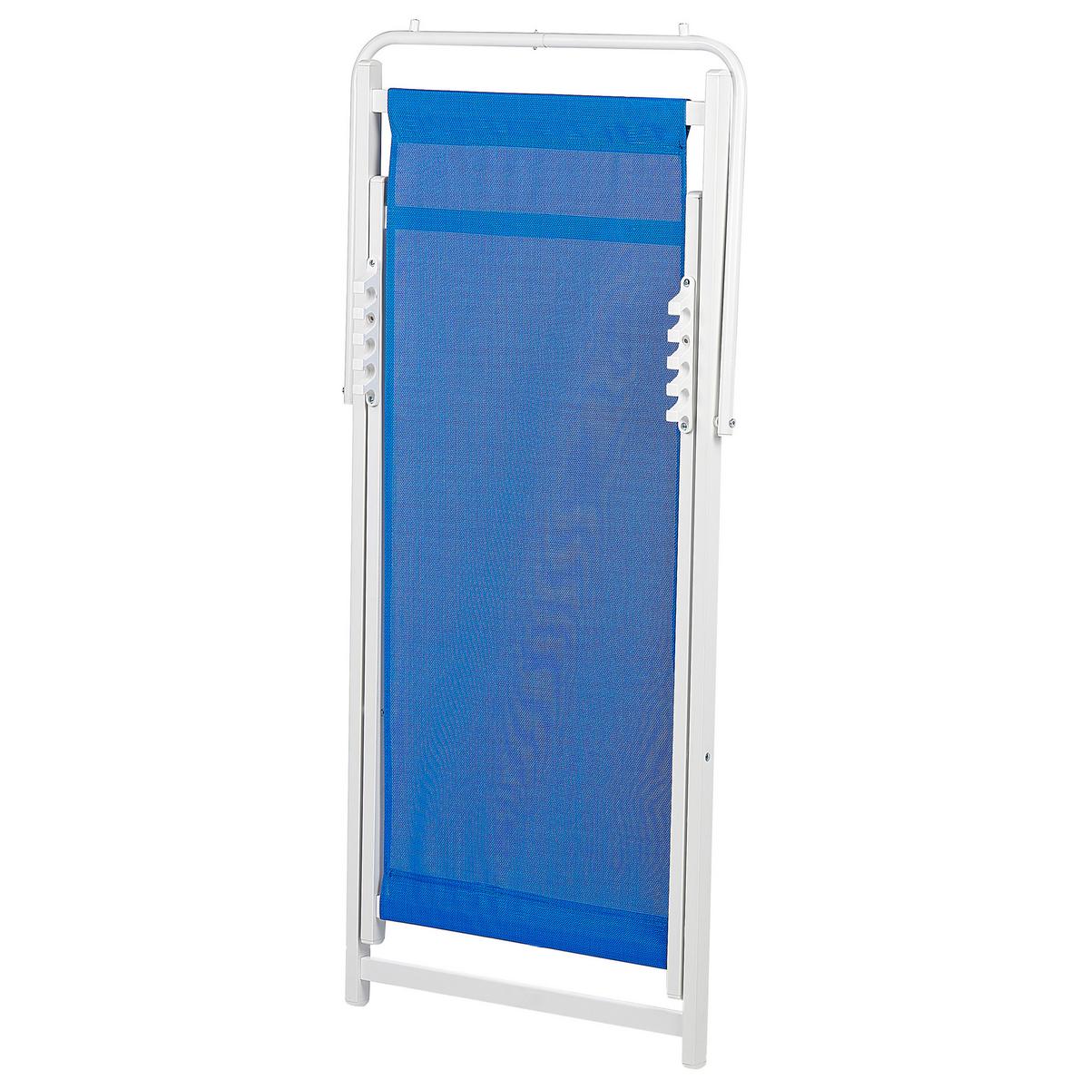 GARTENLIEGE weiß/blau Locri II - Blau/Weiß, Metall (60/79/95cm) - Beliani