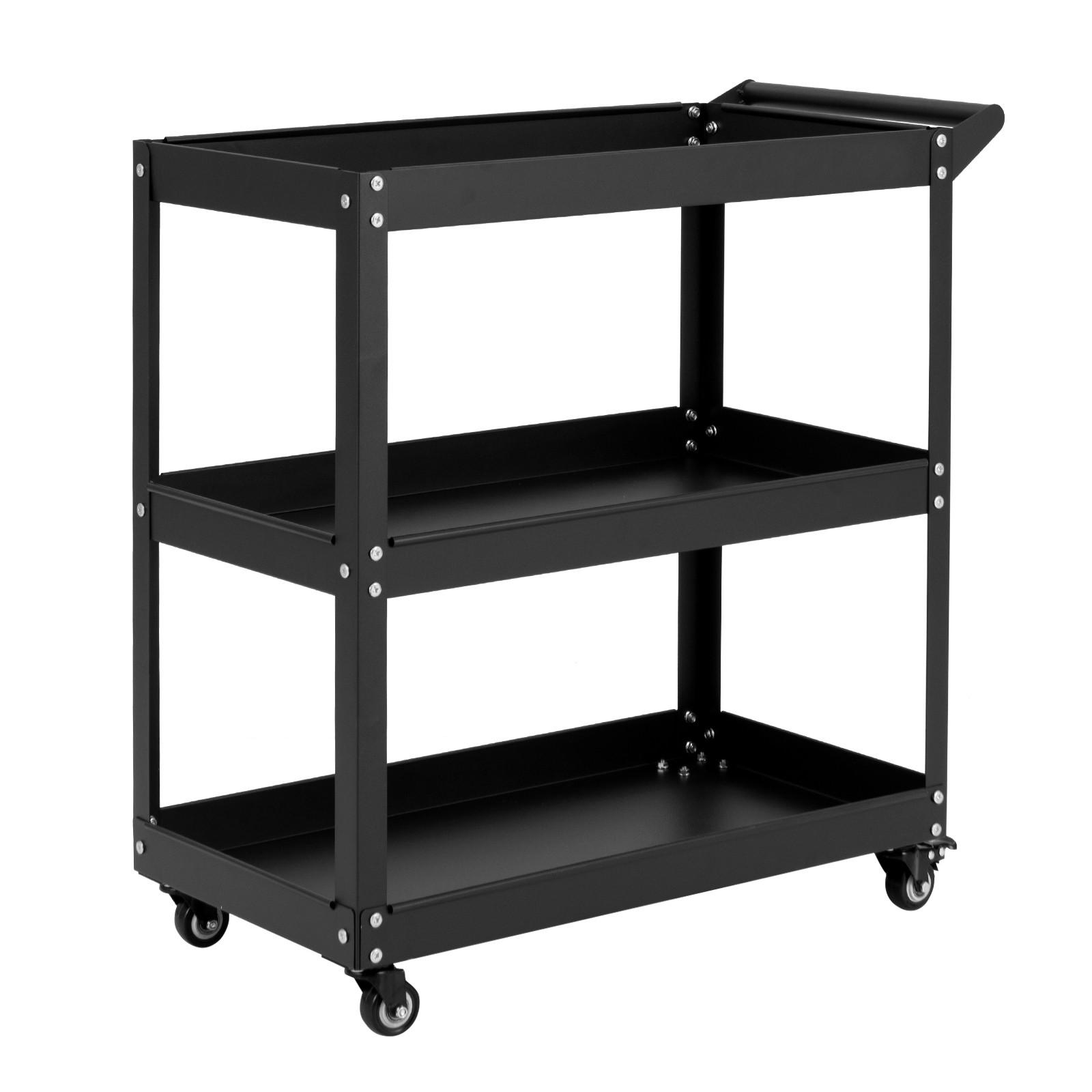 WERKSTATT-ROLLWAGEN Schwarz - Schwarz, Metall (73/75/36cm) - COSTWAY