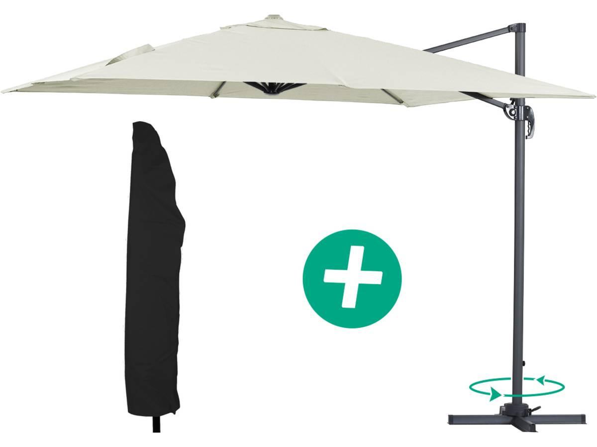 SONNENSCHIRM sun 3 Ekru - Beige, Metall (300/300cm) - Habitat Garten