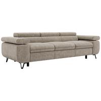 3-SITZER SOFA PETER - Greige Stukture - Greige/Schwarz, Textil/Metall (262/76/99cm) - MKS