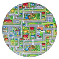 KINDER SPIEL TEPPICH ABENTEUERLAND BUNT RUND - Multicolor, Textil (100/100cm) - Snapstyle