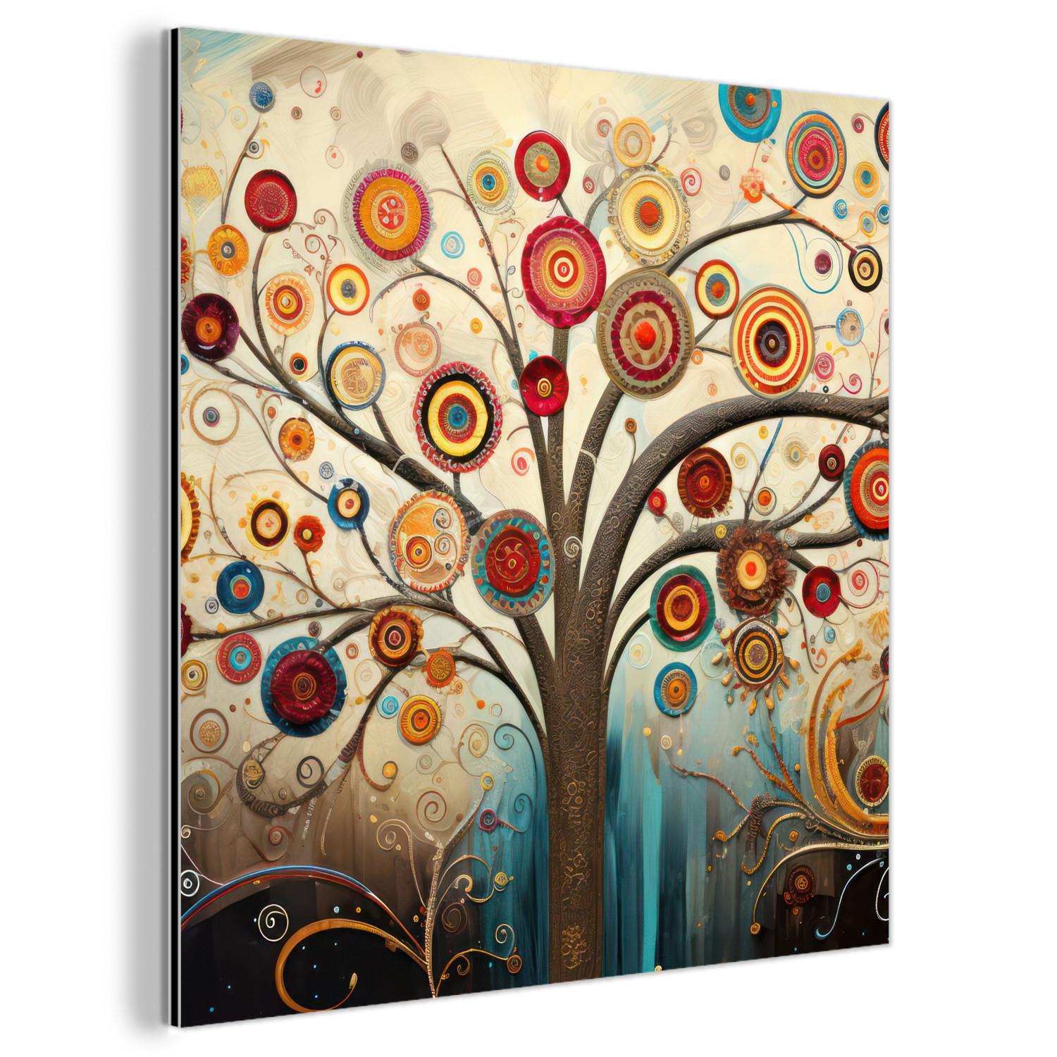 METALLBILD Baum - Baum des Lebens - Farbe 90x90 cm - Braun, Metall (90/90cm) - MuchoWow