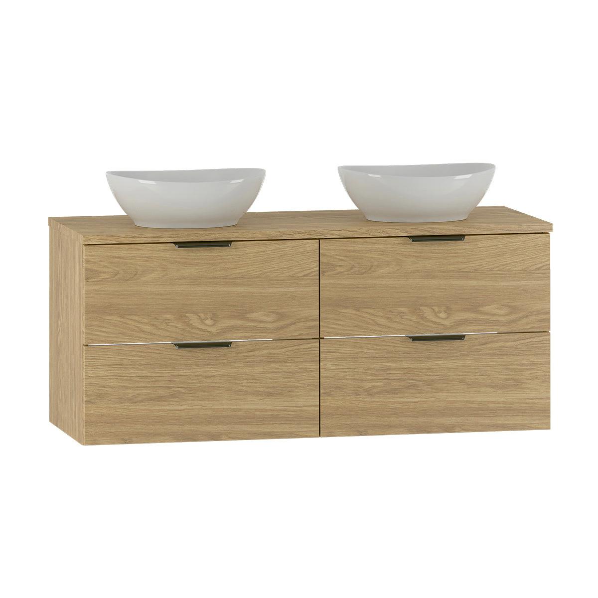 DOPPELWASCHTISCH 120.6cm Astrid Holz - Braun, Holzwerkstoff (120.6/52.2/46.5cm) - Petits-meubles