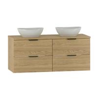DOPPELWASCHTISCH 120.6cm Astrid Holz - Braun, Holzwerkstoff (120.6/52.2/46.5cm) - Petits-meubles