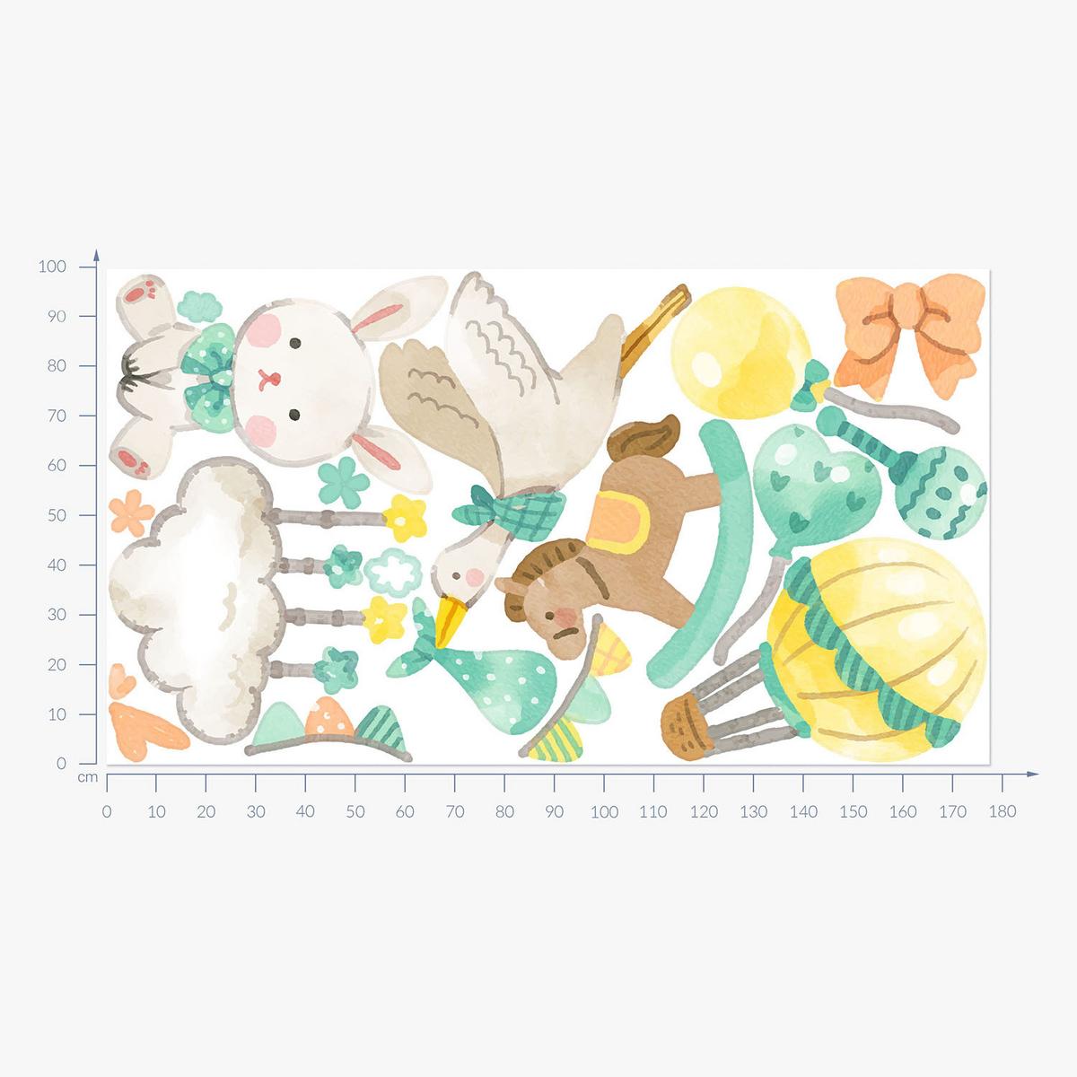WANDAUFKLEBER 100x178cm - Spielzeug für Kleinkinder - Multicolor, Kunststoff (100/178/0.1cm) - Wallfluent