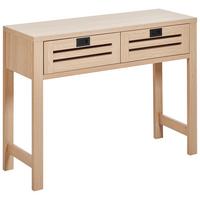 KONSOLENTISCH heller Holzfarbton 2 Schubladen Randa - Hellbraun, Holzwerkstoff (35/100/75cm) - Beliani
