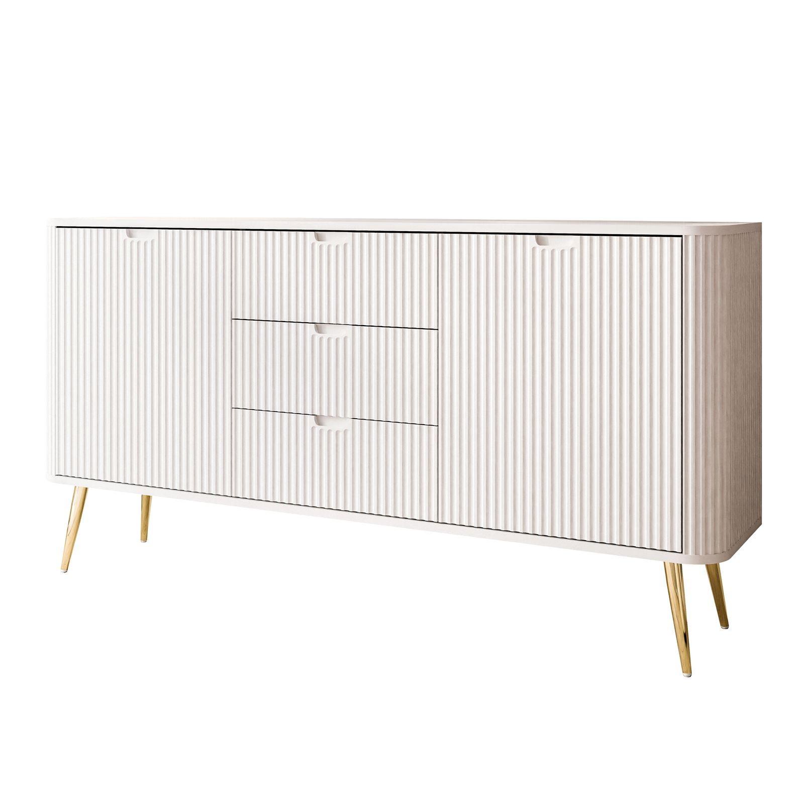 KOMMODE ZAIRA KSZ168 mit Schubladen Weiß - Weiß, Holzwerkstoff (168/87/39cm) - Lookway