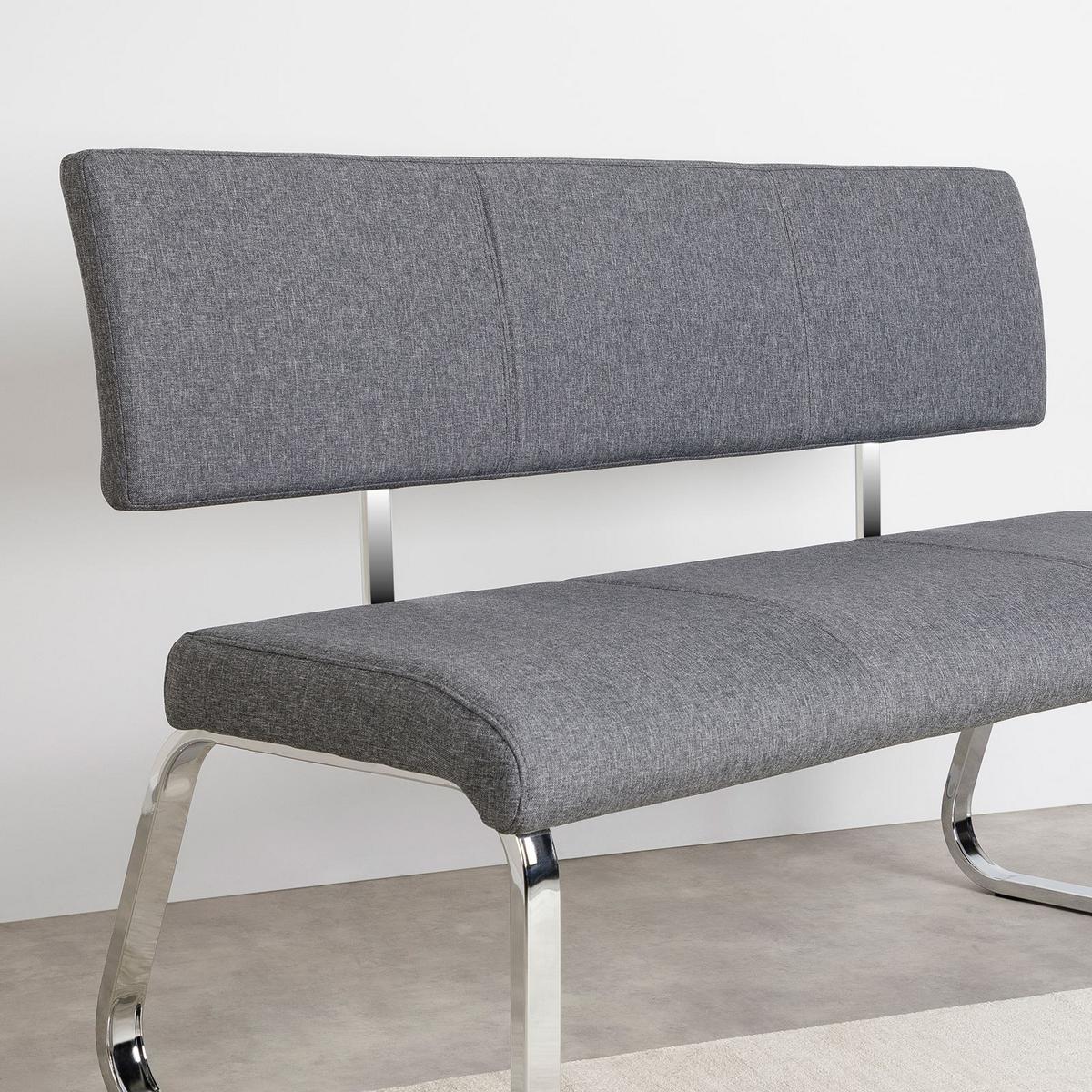 ESSZIMMERBANK VILAS - Grau, Textil/Metall (136/89/59cm) - IDIMEX