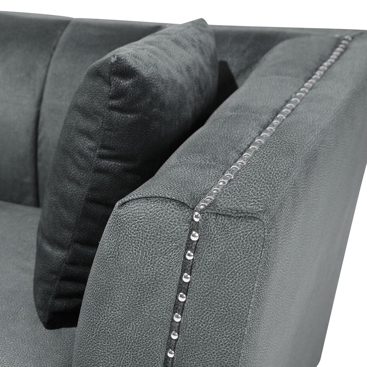 2-SITZER-SOFA Samtstoff Grau Gaula - Grau, Textil (160/77/80cm) - Beliani