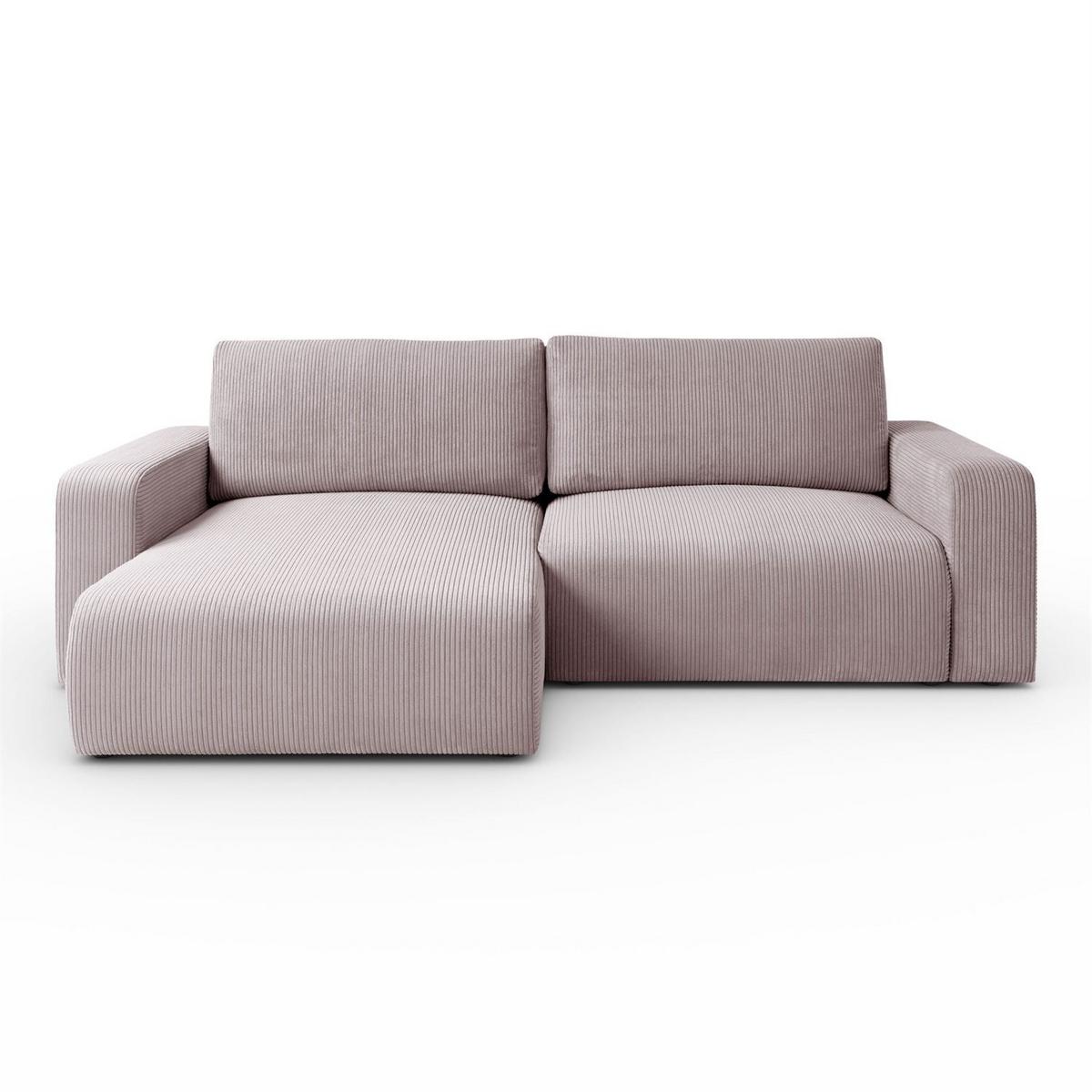 ECKSOFA OPERA L-Form mit Schlaffunktion und Bettkasten, Poso 27 - Rosa, Textil (247/143cm) - Lookway