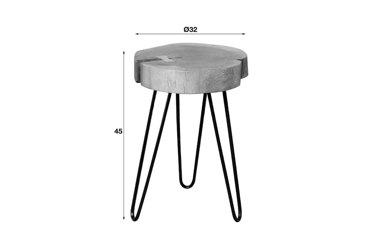 BEISTELLTISCH VIVOSSA 2ER SET Braun Akazie - Schwarz/Braun, Holz/Metall (32/32/45cm) - KAWOLA