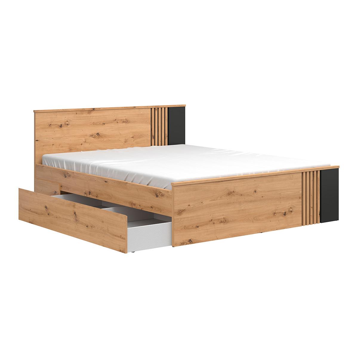 BETT 160/200 Ezra Holz - Braun, Holzwerkstoff (160/200cm) - Petits-meubles
