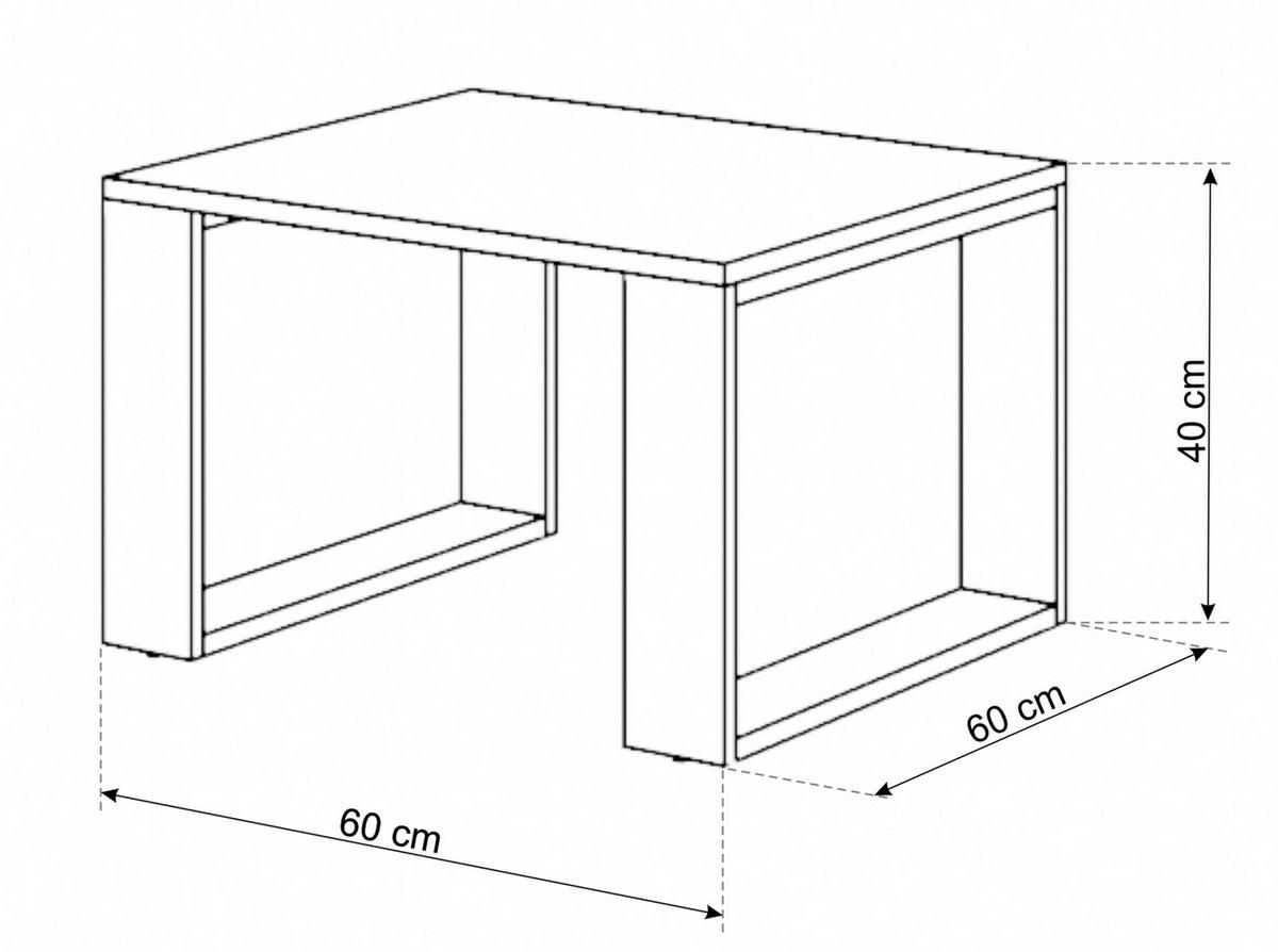 COUCHTISCH Artisan, Schwarz 60/40/60 - Schwarz, Holzwerkstoff (60/60/40cm) - RAUMHIRSCH FURNITURE