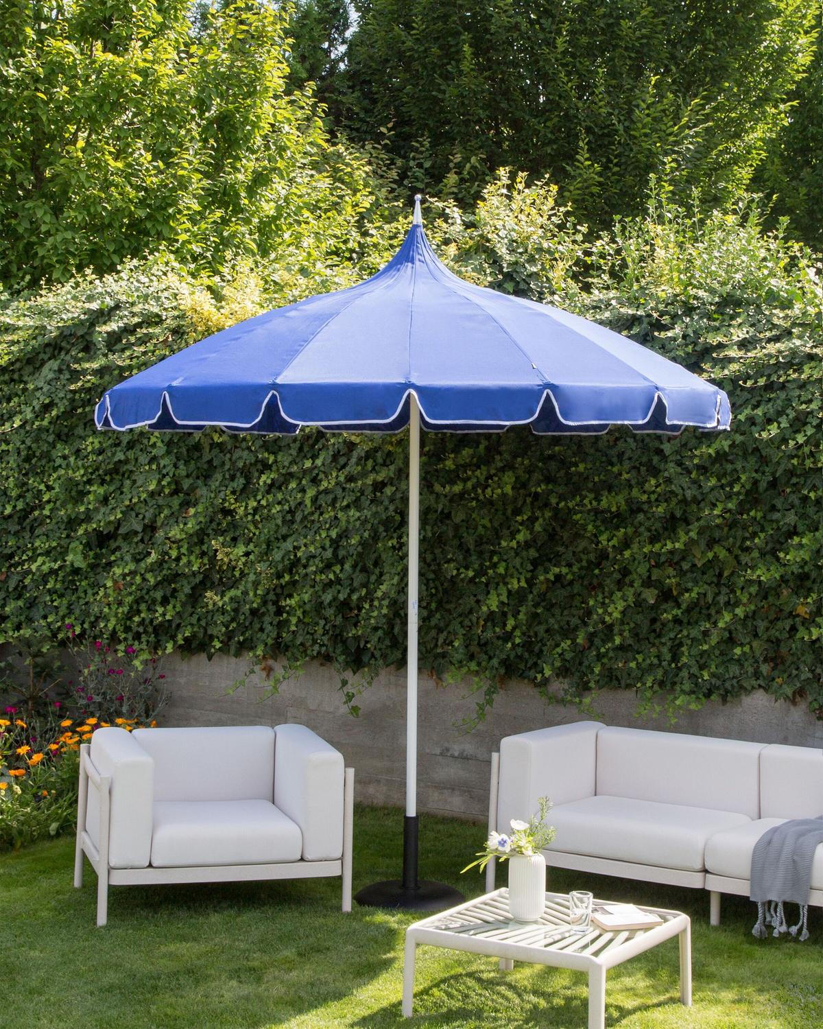 SONNENSCHIRM Blau Minoa - Blau, Textil (245/245cm) - Beliani