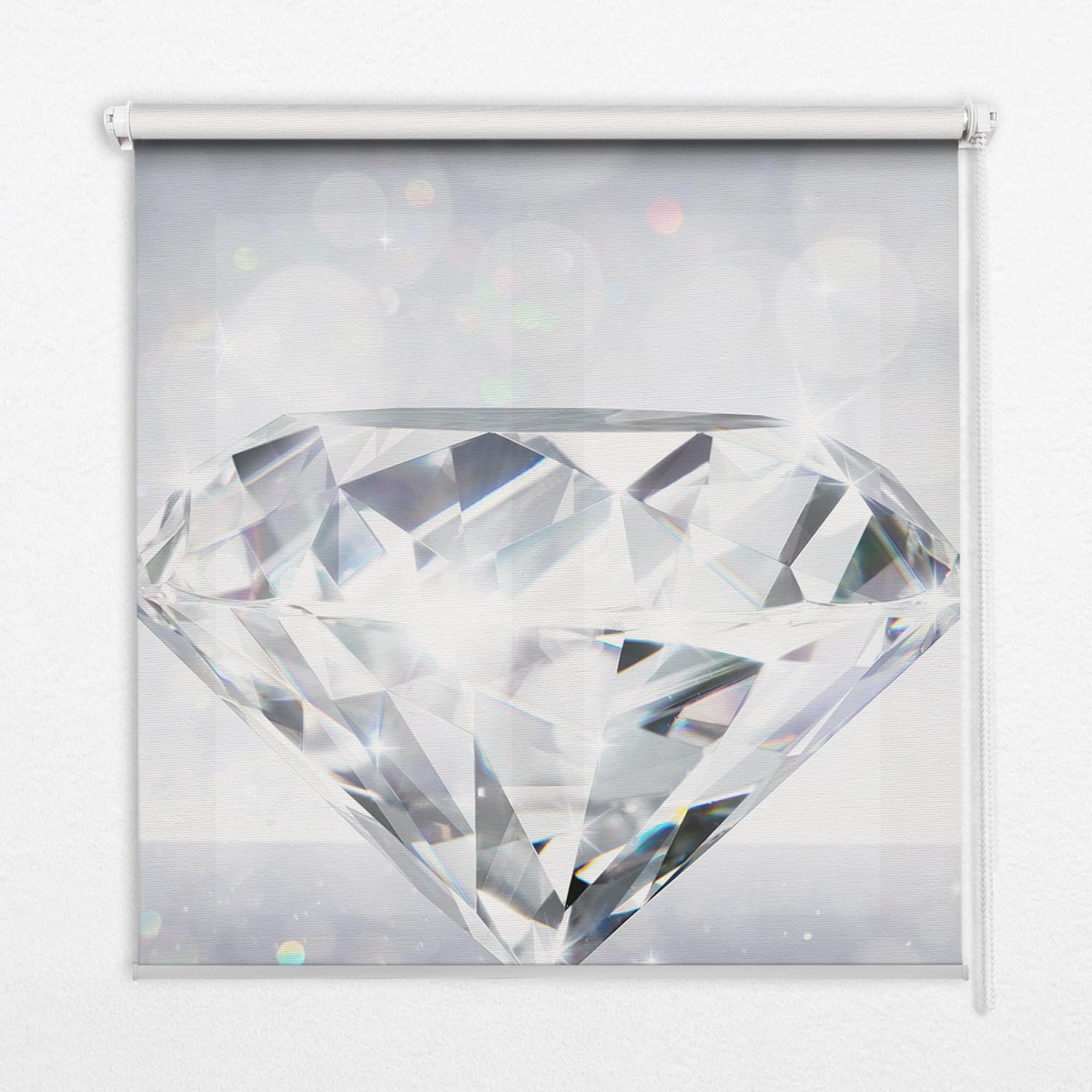 INNENROLLO - Fensterrollo - Rollo - 100x140 cm - Diamanten - Weiß, Kunststoff (100/140/0.5cm) - TULUP