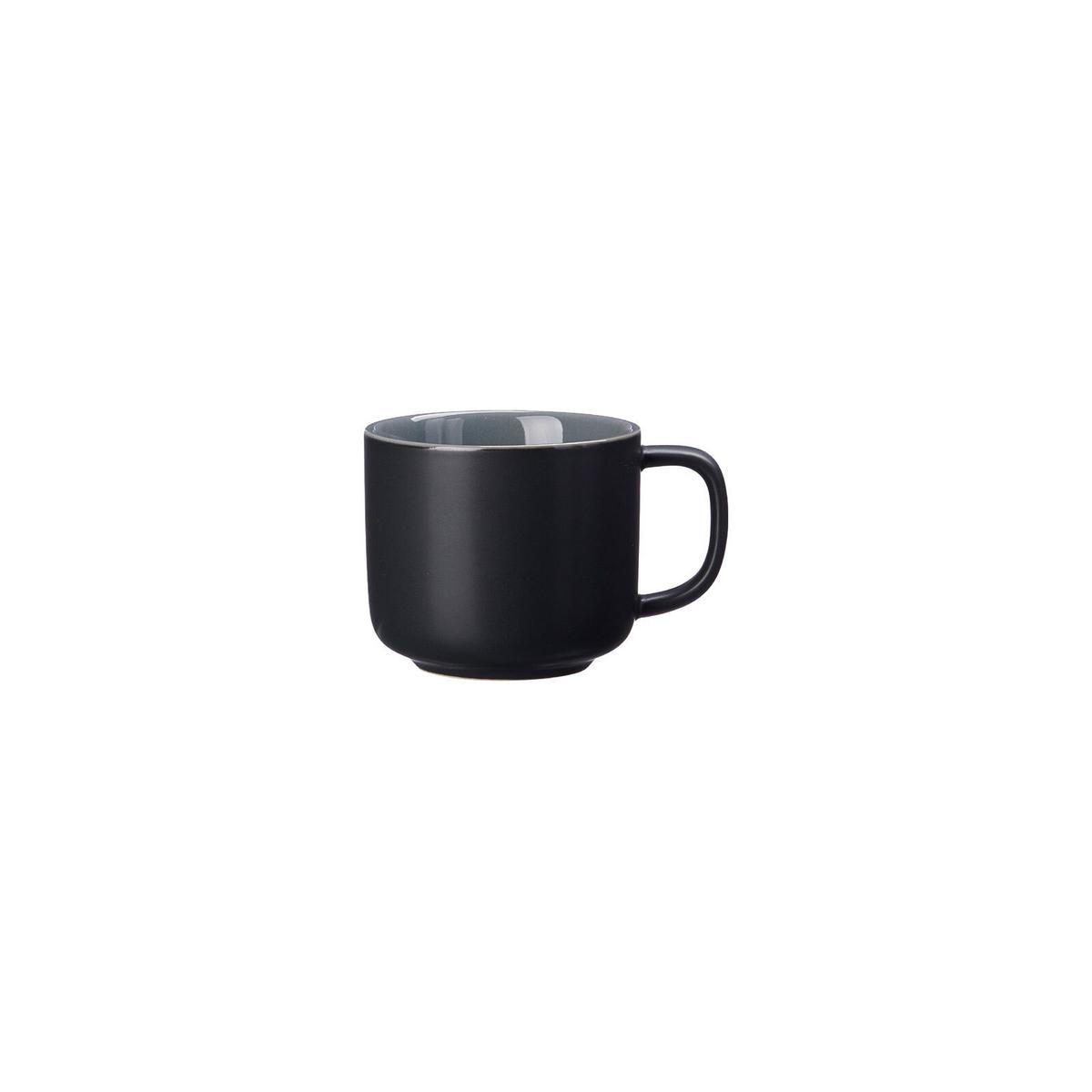 KAFFEETASSEN MIT UNTERTASSEN Jasper Schwarz 240 ml 4er Set - Schwarz, Keramik (15/9/15cm) - Ritzenhoff Breker