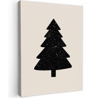 LEINWANDBILD Weihnachtsbaum - Schwarz - Urlaub - Beige Room Decor 30x40 cm - Schwarz, Textil (30/40cm) - MuchoWow