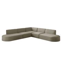ECKSOFA Universal Palma Opera Velvet - Perlmutt, Holzwerkstoff/Textil (276/276cm) - Fun Möbel