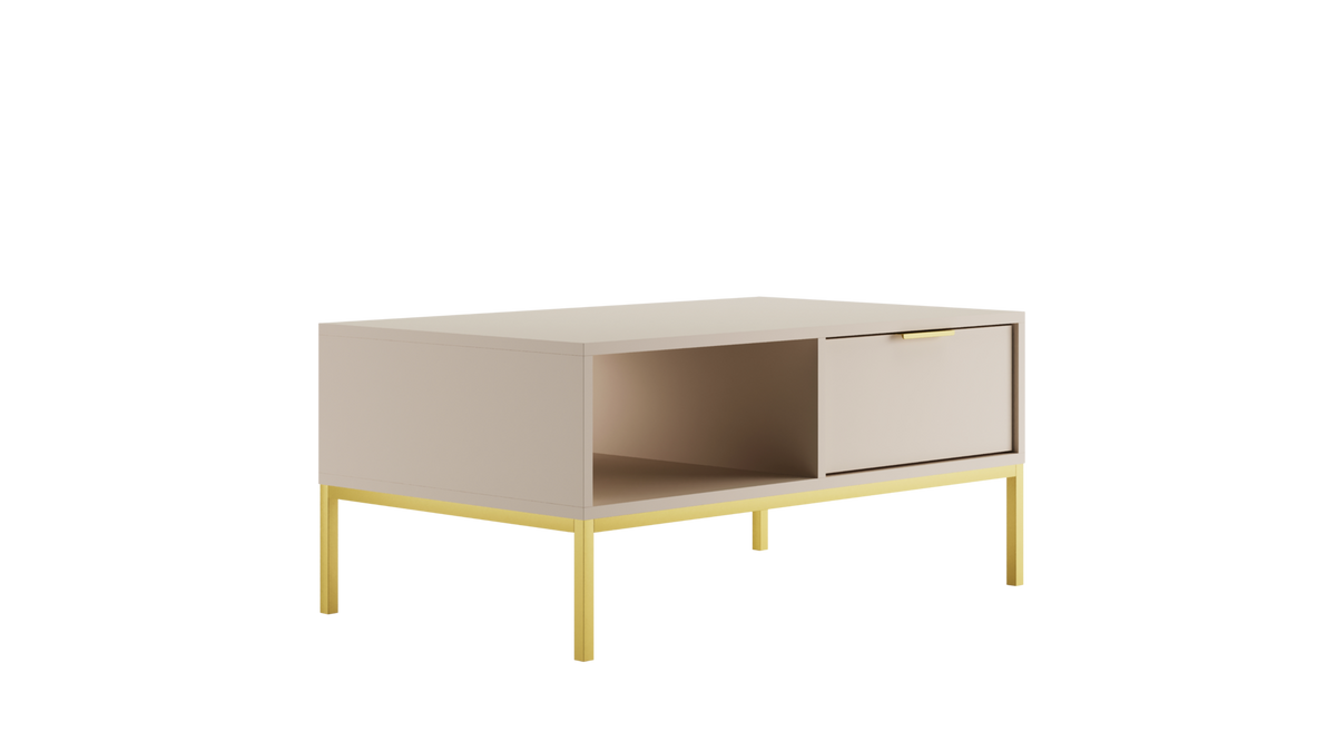 COUCHTISCH Austin 60/45/100 - Kaschmir/Goldfarben, Holzwerkstoff (100/60/45cm) - RAUMHIRSCH FURNITURE