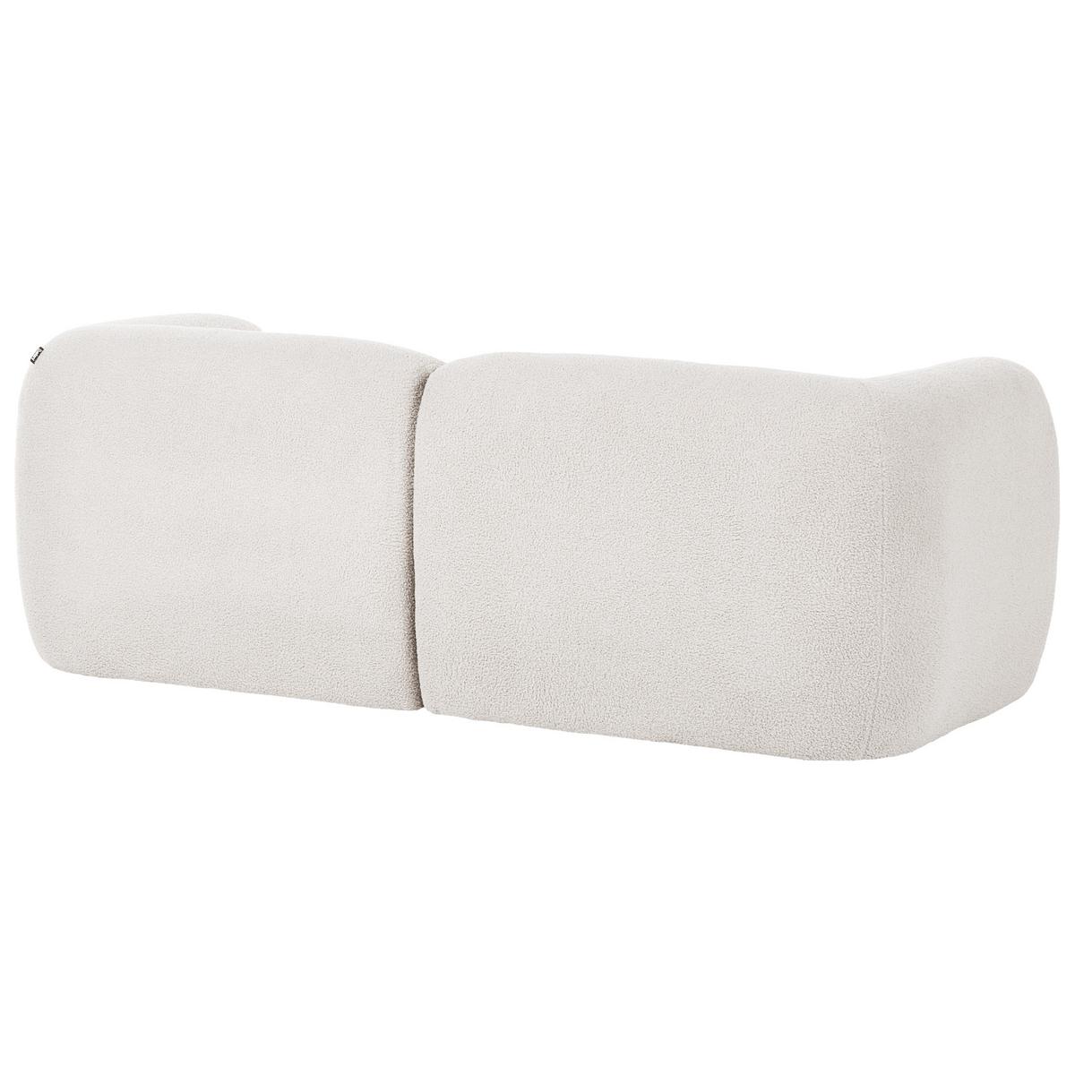 MODULSOFA 2-Sitzer Cremeweiß Bouclé Mjalbi - Creme, Textil (194/69/91cm) - Beliani