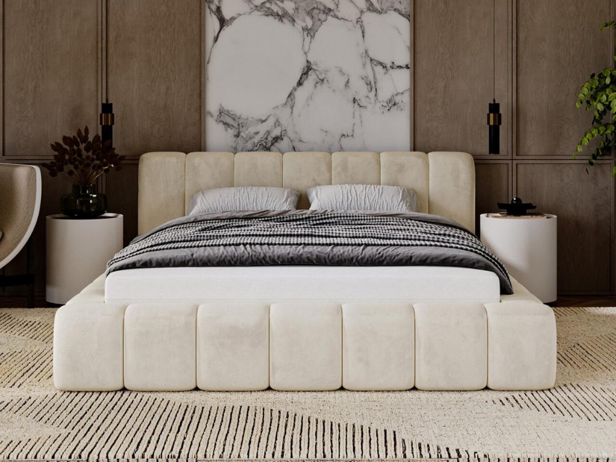 POLSTERBETT Ibiza 160x200 Creme - Creme/Naturfarben, Holz/Textil (160/200cm) - Graingold