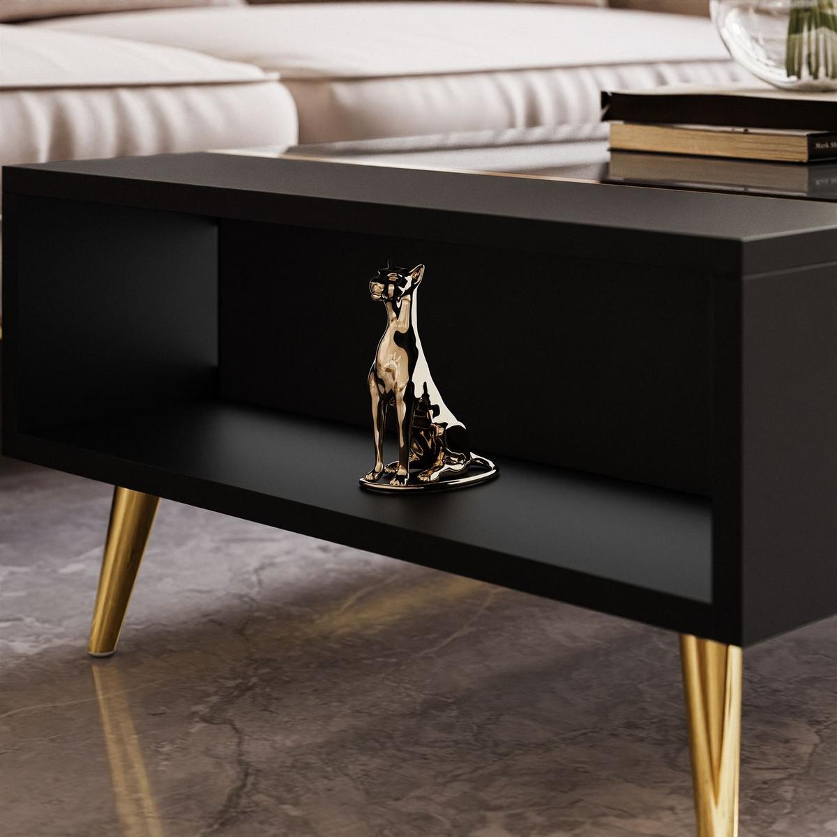 COUCHTISCH ONYX HOCHGLANZ - Schwarz, Holzwerkstoff (65/104/41.5cm) - Lookway