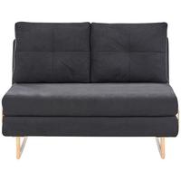 SCHLAFSOFA 2-Sitzer Stoff Schwarz Jerslev - Hellbraun/Schwarz, Textil (120/87/84cm) - Beliani