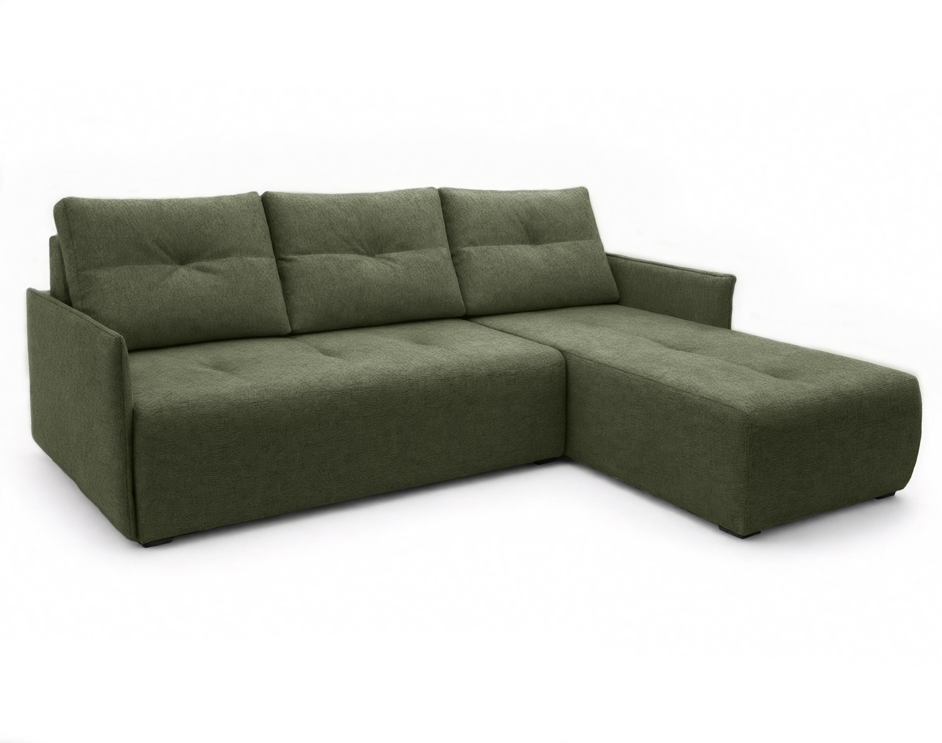 ECKSOFA L Form Damascus Grün 212/143/88 cm Rechts mit Schlaffunktion - Schwarz/Grün, Kunststoff/Textil (212/143cm) - AX Living