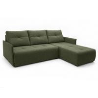 ECKSOFA L Form Damascus Grün 212/143/88 cm Rechts mit Schlaffunktion - Schwarz/Grün, Kunststoff/Textil (212/143cm) - AX Living