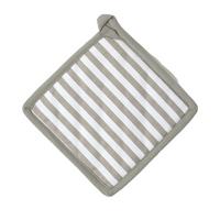 TOPFLAPPEN grau-weiß 20/20 cm, Baumwolle wattiert - Grau, Textil (20/20cm) - Homescapes
